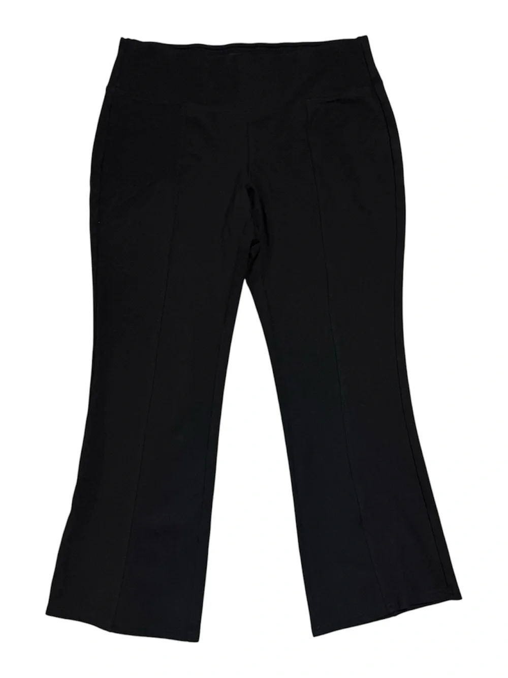 Sabrina Lauren New York Flare Dress Pants Black Front Seam Stretch XL